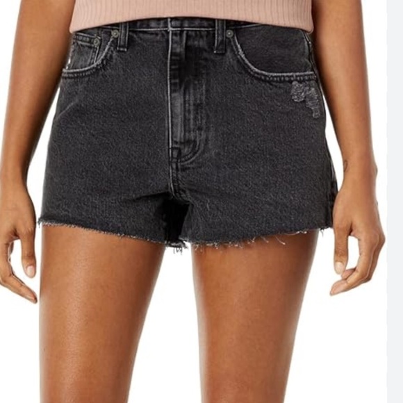 Madewell NWOT Relaxed Denim Shorts in Washed Black Size 26 - Picture 1 of 9
